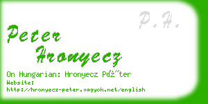 peter hronyecz business card